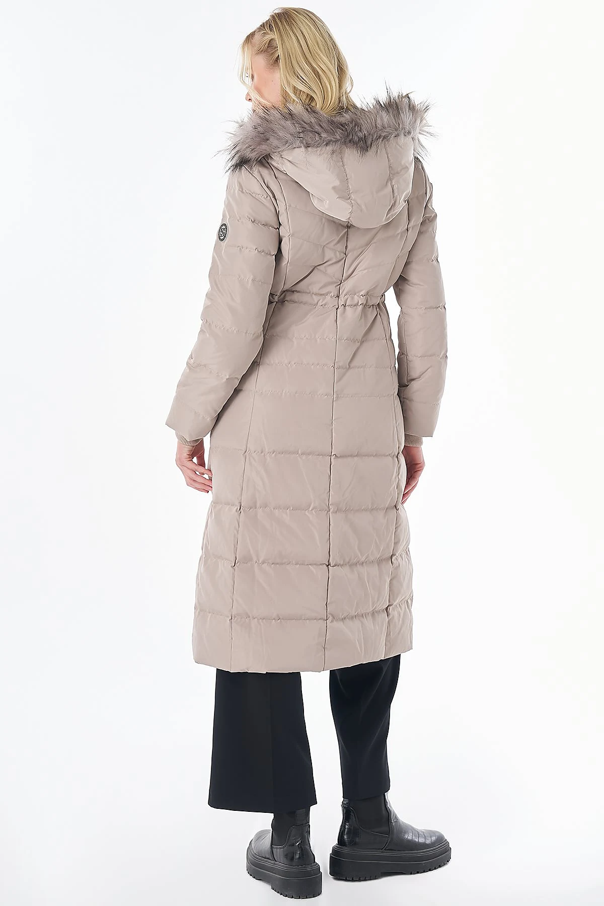 Goose Down-Filled Jacket with Pocket Details Stone