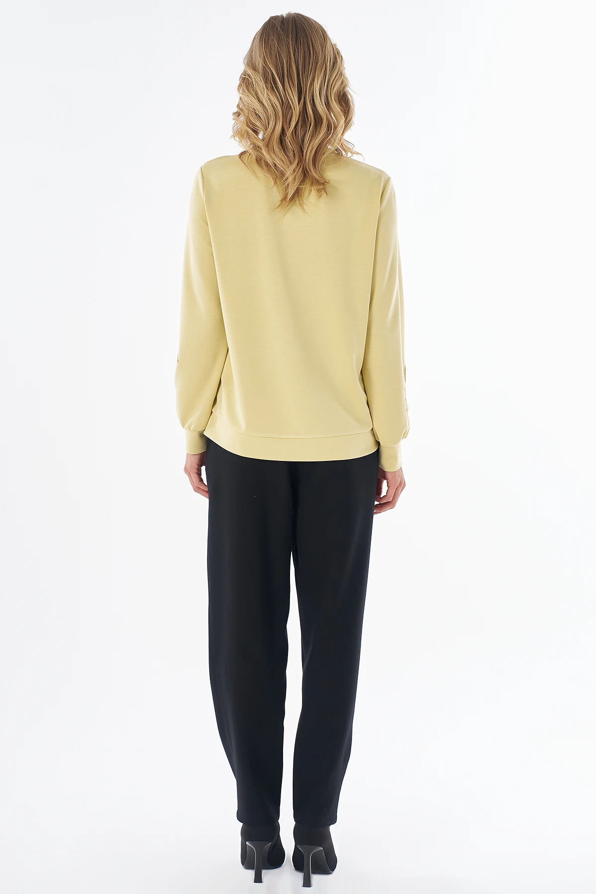 Embroidered Appliqué Modal Sweatshirt Yellow