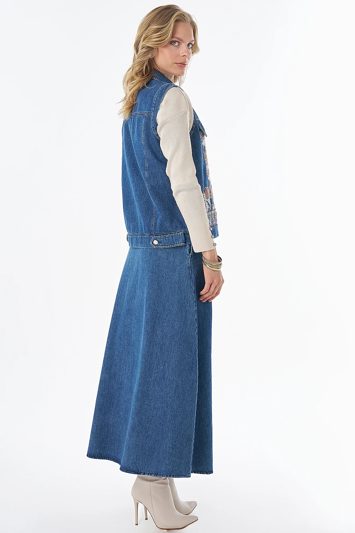 Embroidered Two-Piece Set Blue