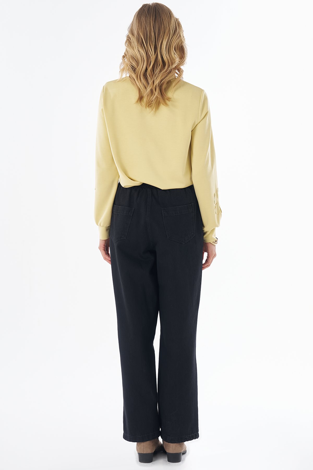 Elastic-Waist Pants Black