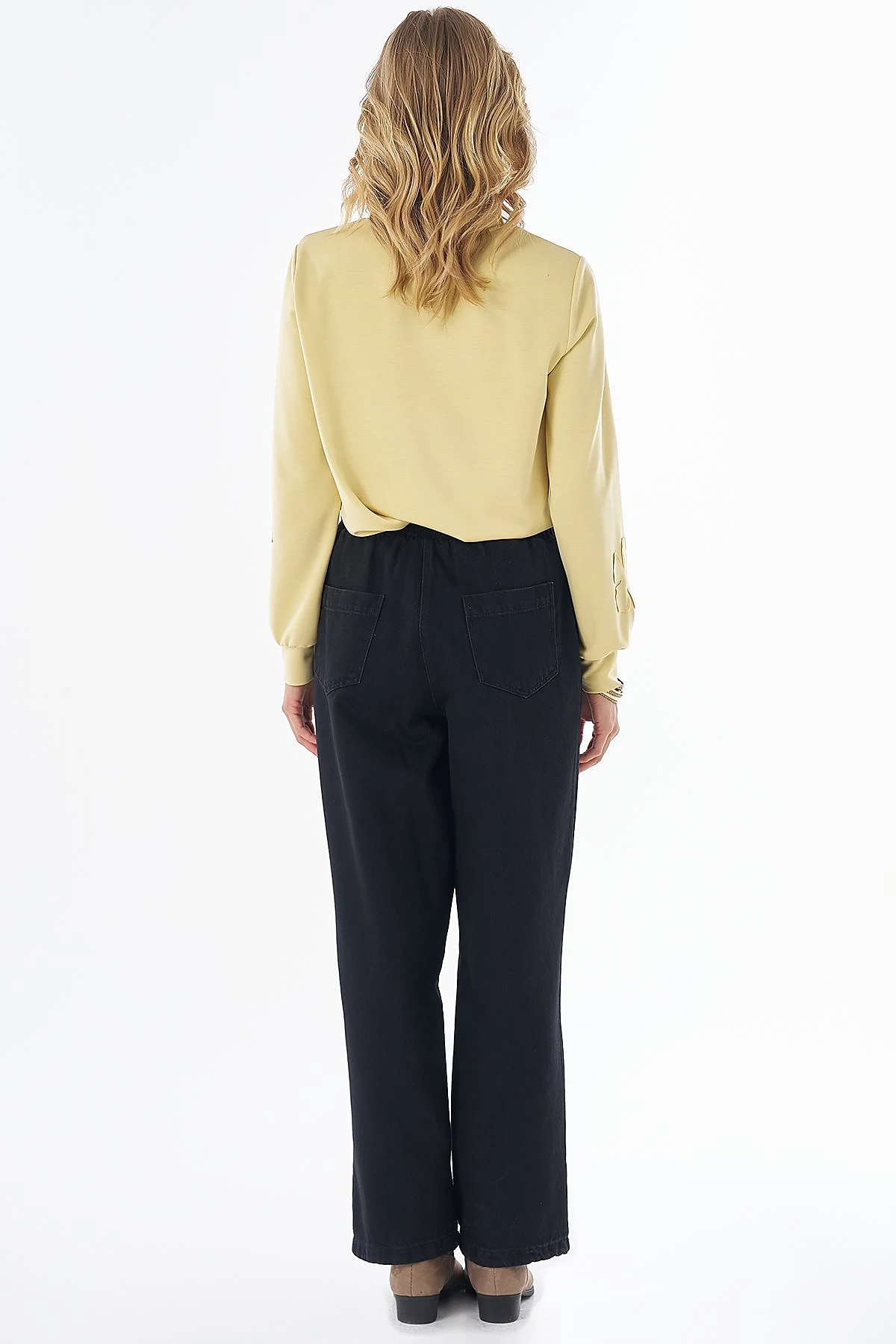Elastic-Waist Pants Black