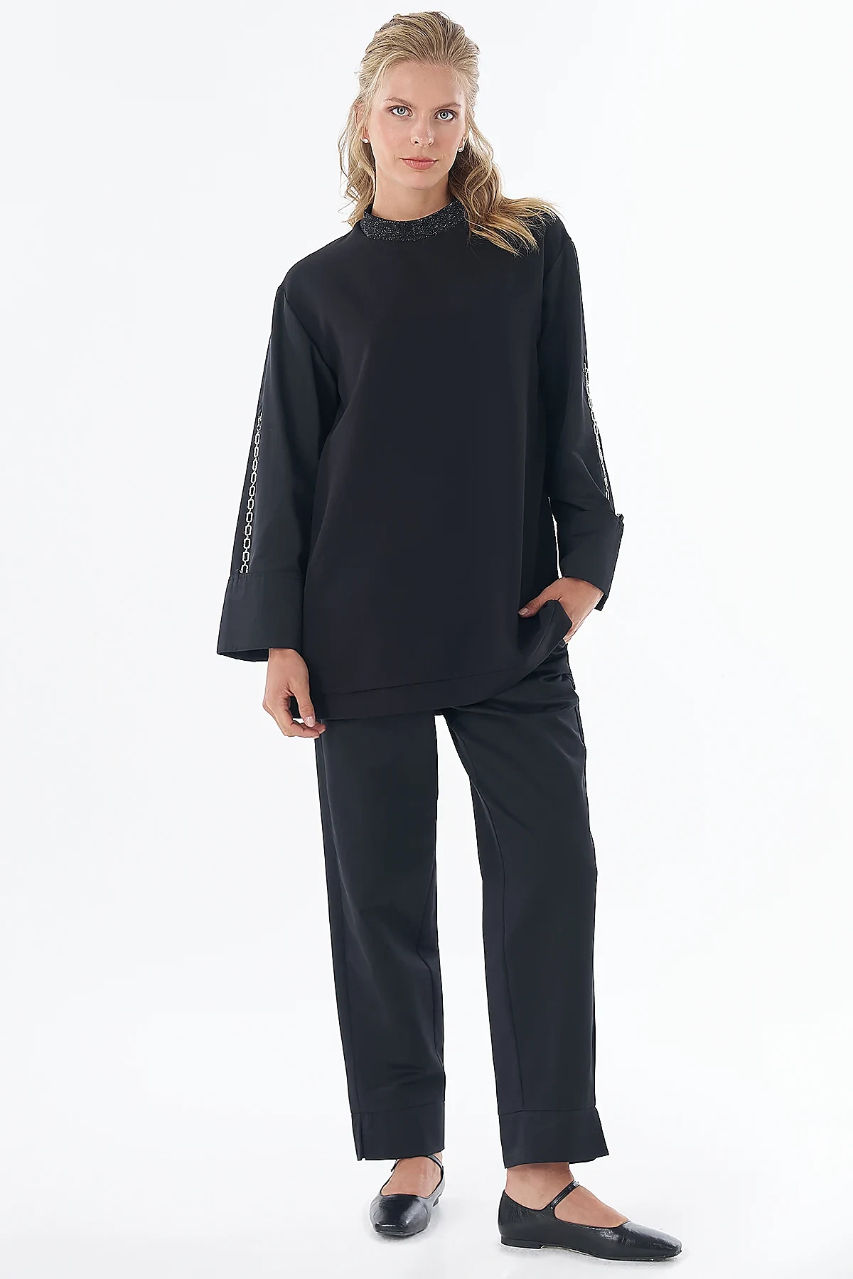 Chain Detail Sweatshirt Black