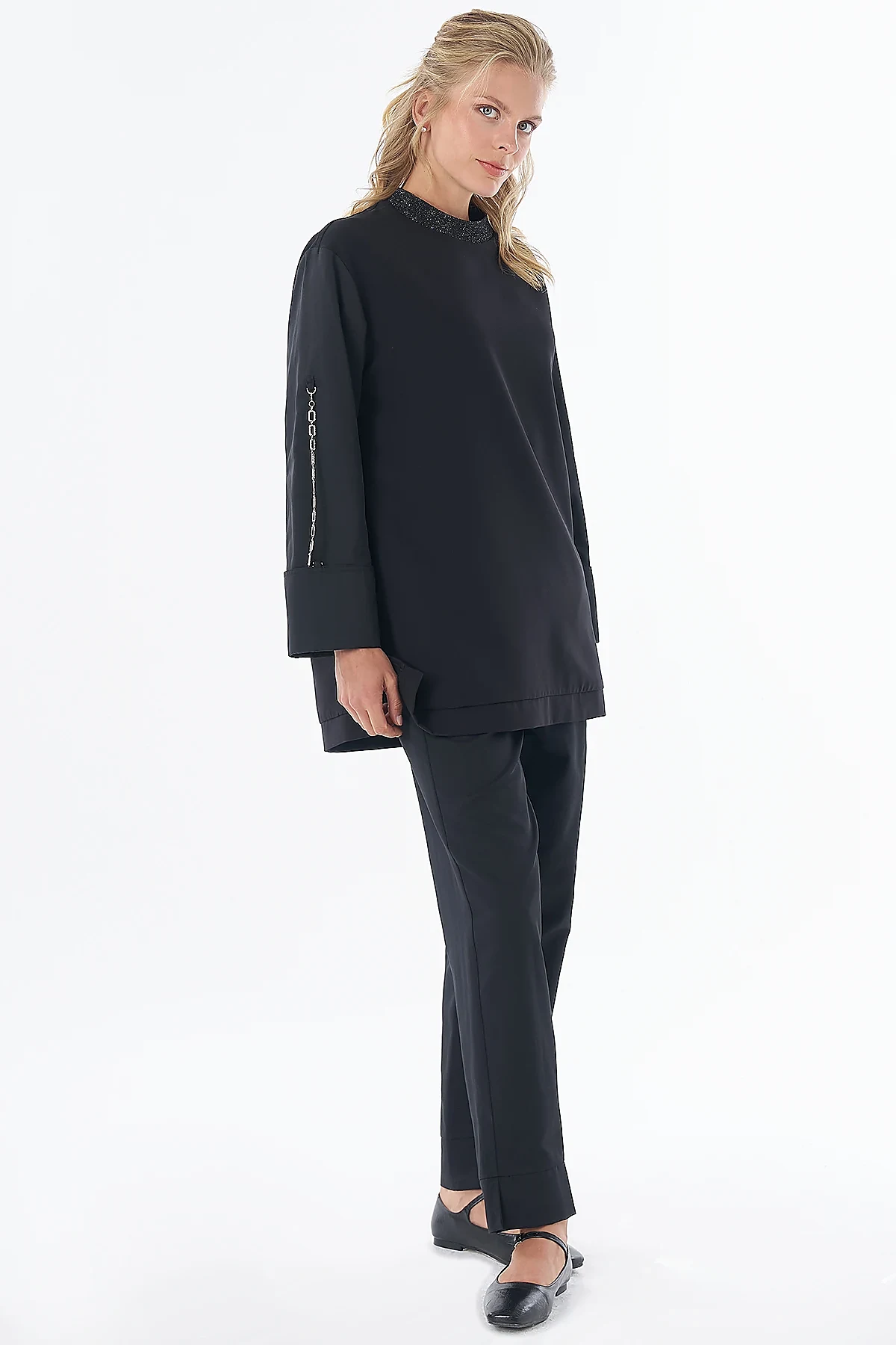Chain Detail Sweatshirt Black
