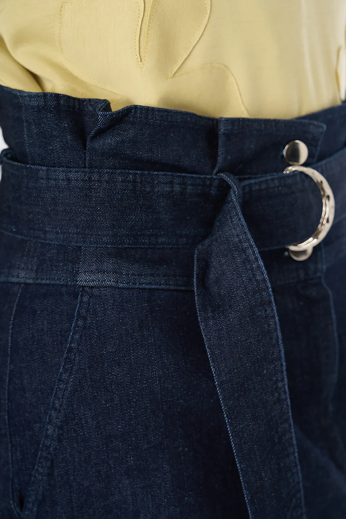 Yüksek Bel Denim Pantolon Lacivert