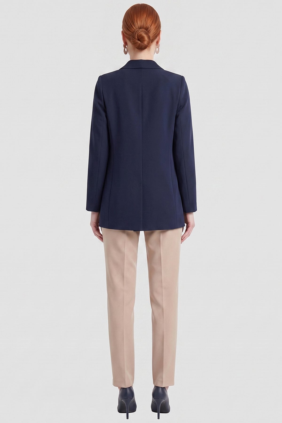 Single-Button Basic Blazer Navy