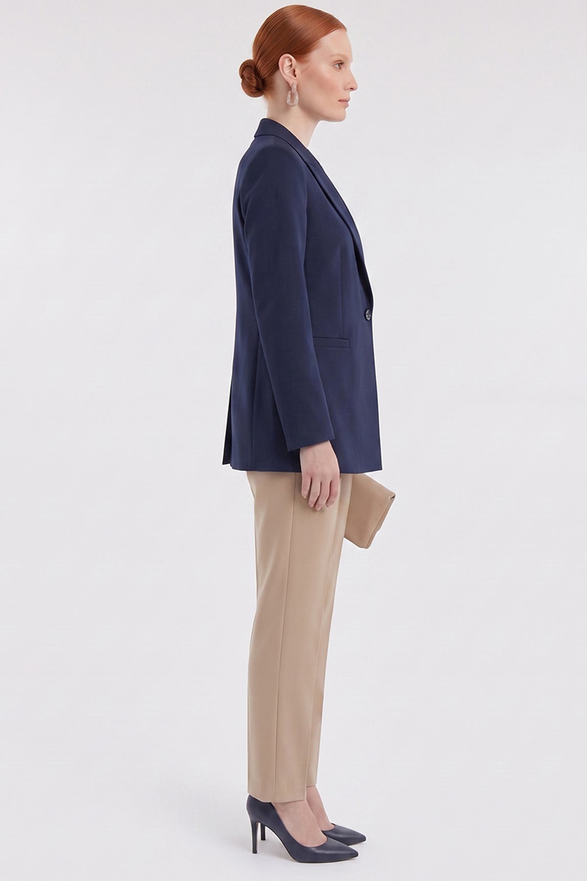 Single-Button Basic Blazer Navy
