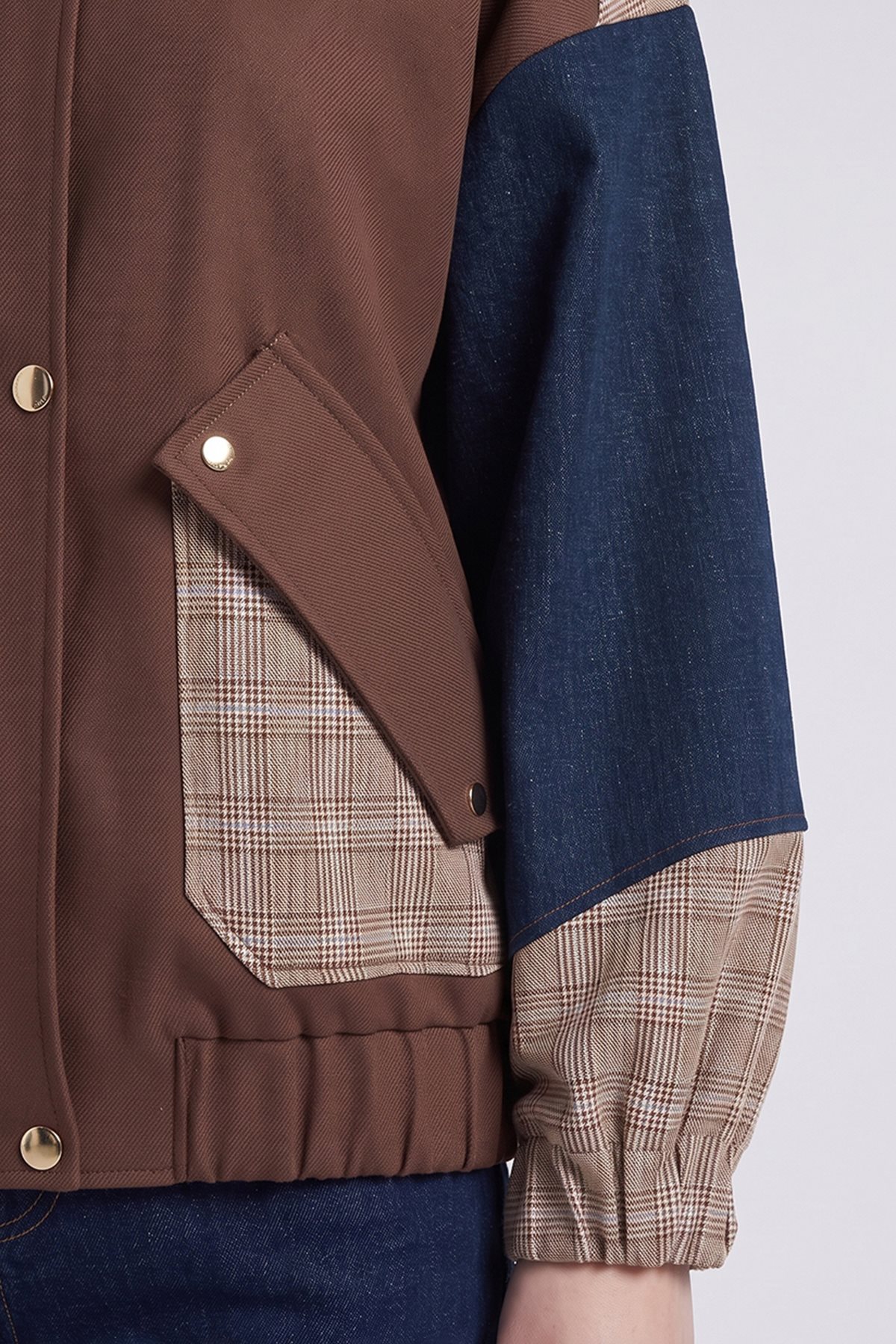 Color-Block Jacket Chocolate