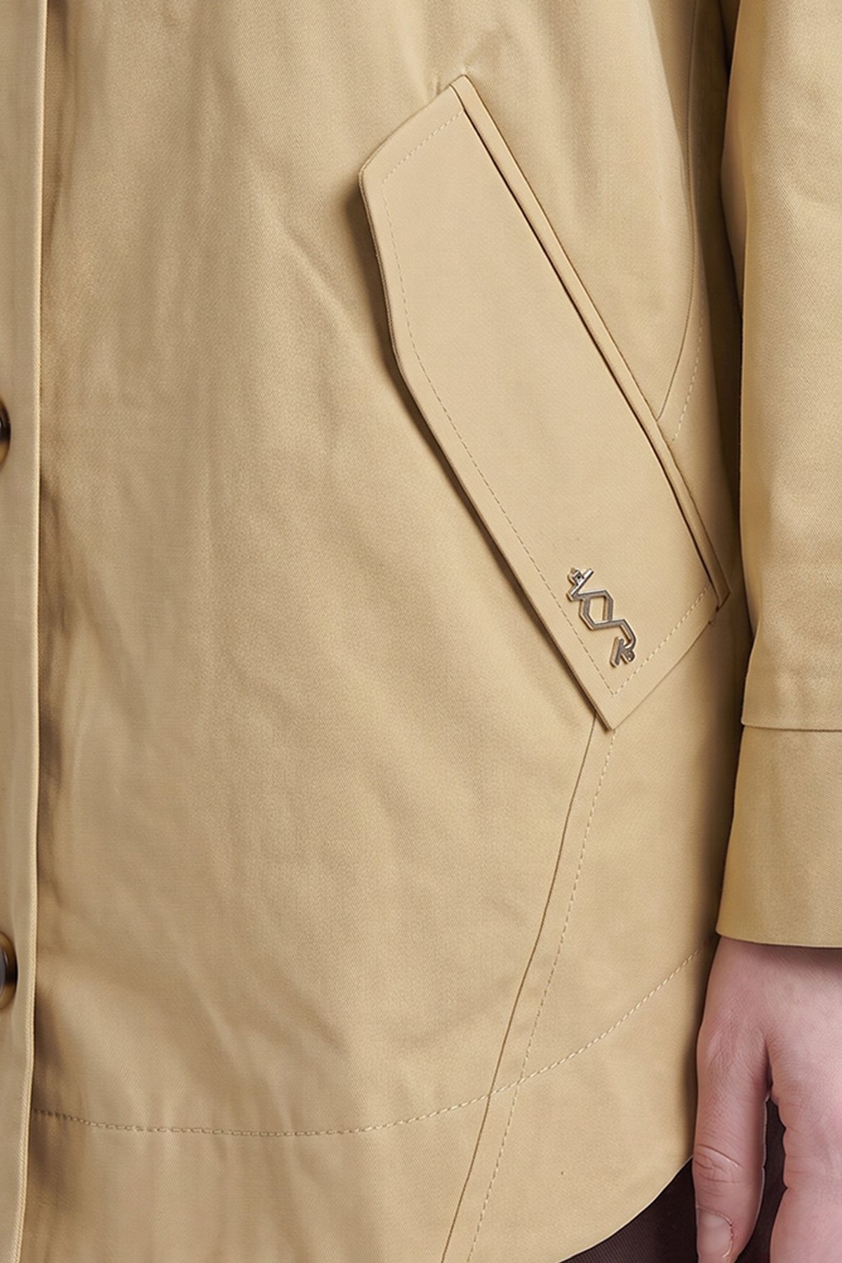 Hooded Short Trench Coat Light Yellow