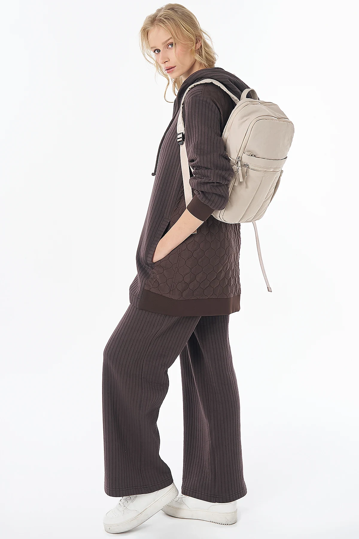 Relaxed Fit Two-Piece Set Brown