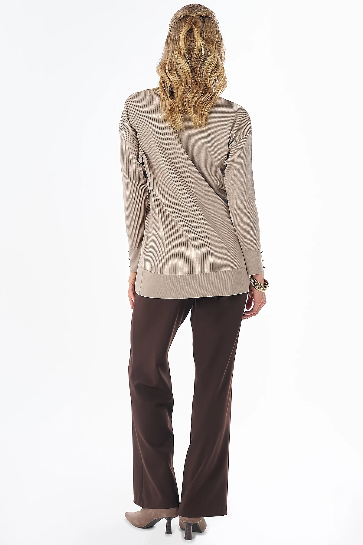 Accessory Button Knit Tunic - Mink