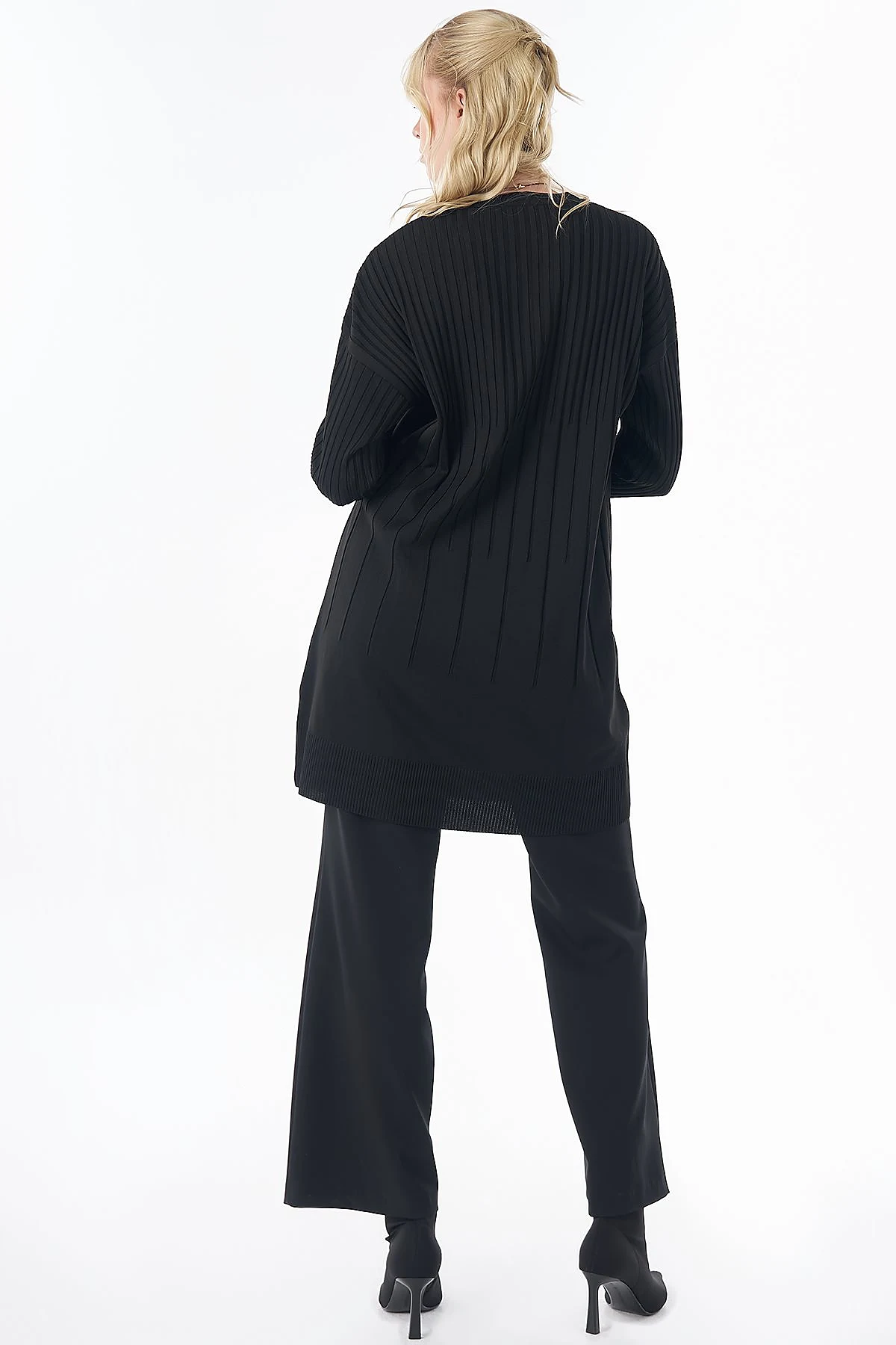Ribbed Knit Tunic Black