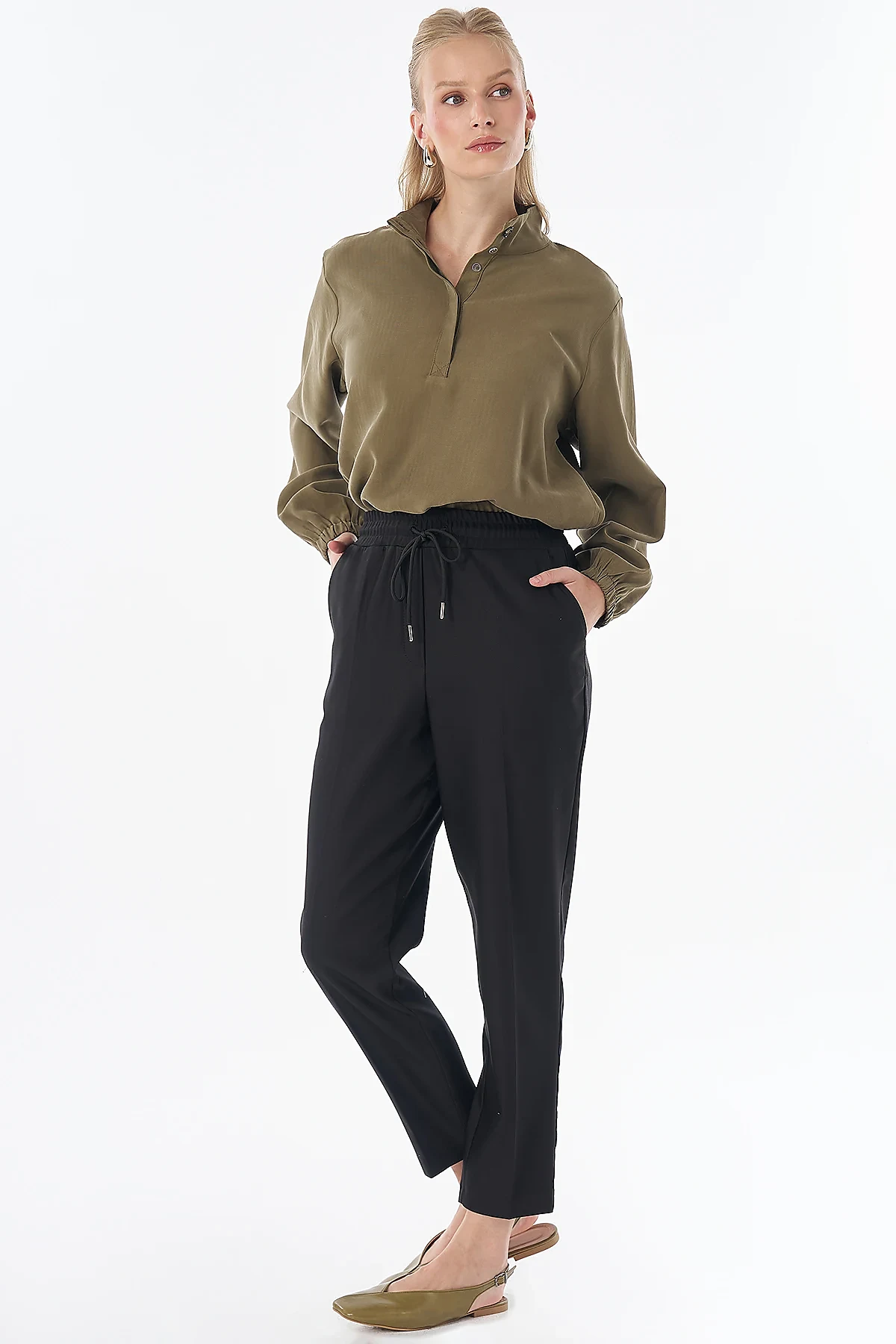 Drawstring Pocket Trousers Black