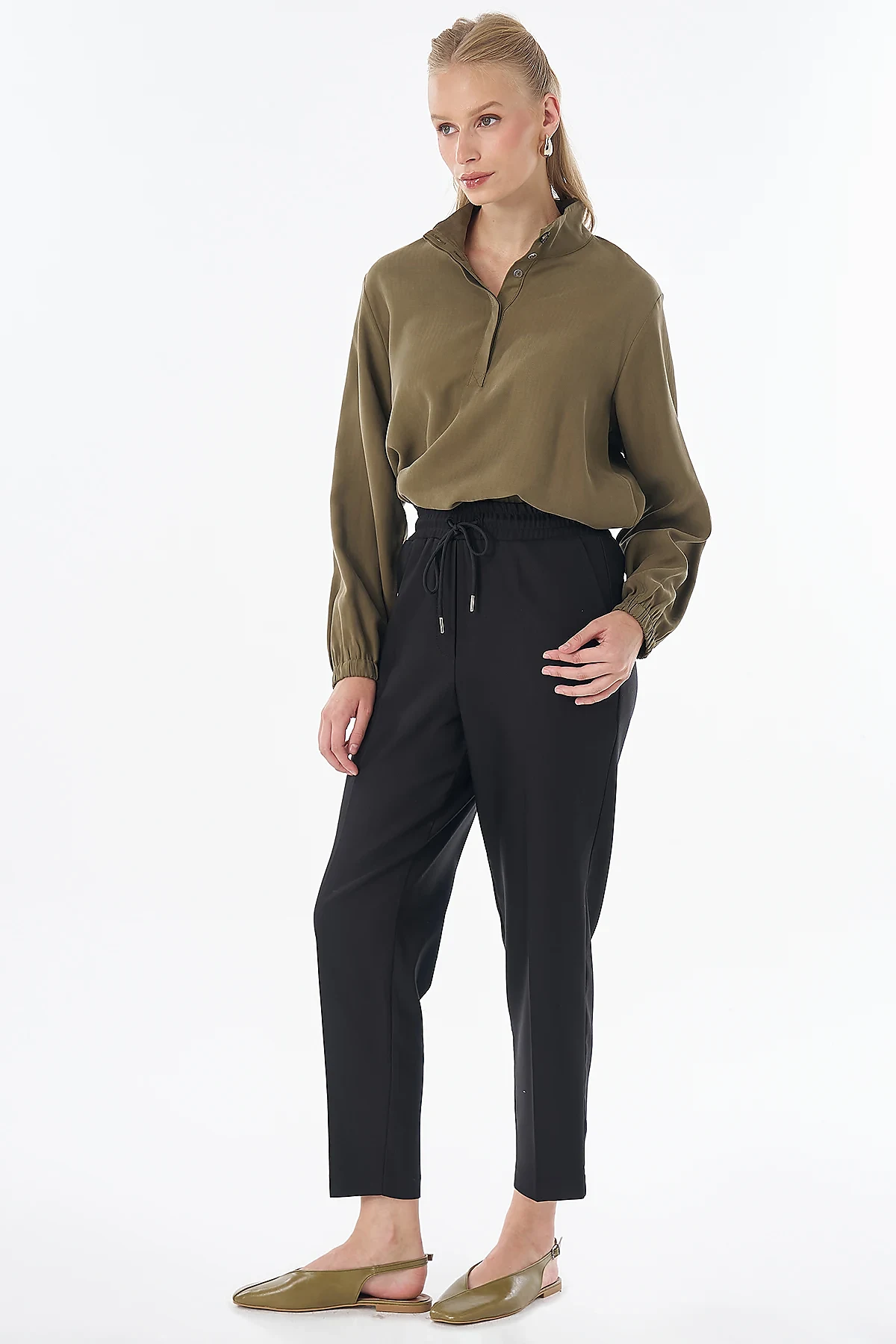 Drawstring Pocket Trousers Black