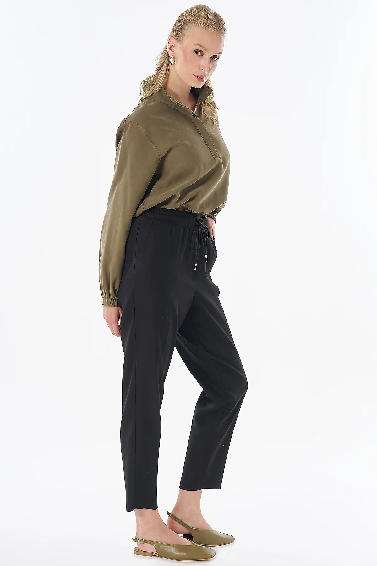 Drawstring Pocket Trousers Black