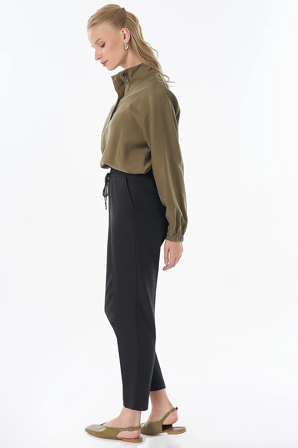 Drawstring Pocket Trousers Black