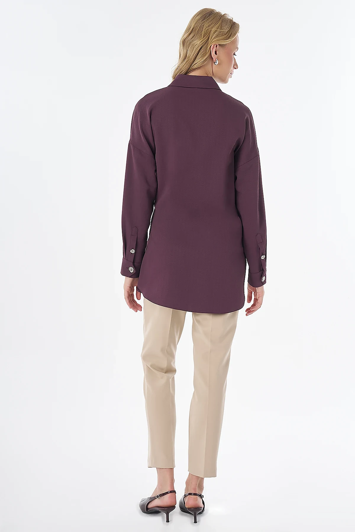 Tie-Detail Tunic Burgundy