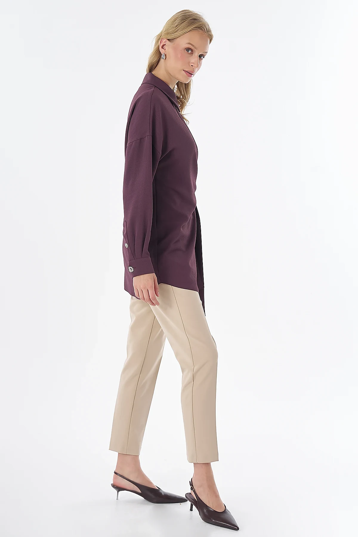 Tie-Detail Tunic Burgundy