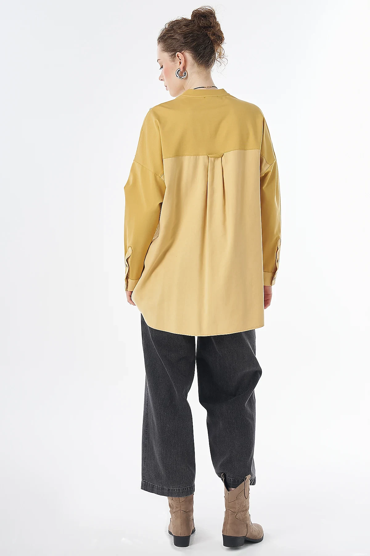 Hotfix-Embellished Rayon Sweatshirt Yellow
