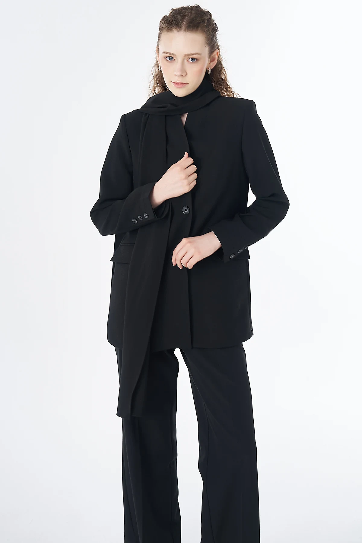 Şal Yaka Blazer Ceket Siyah