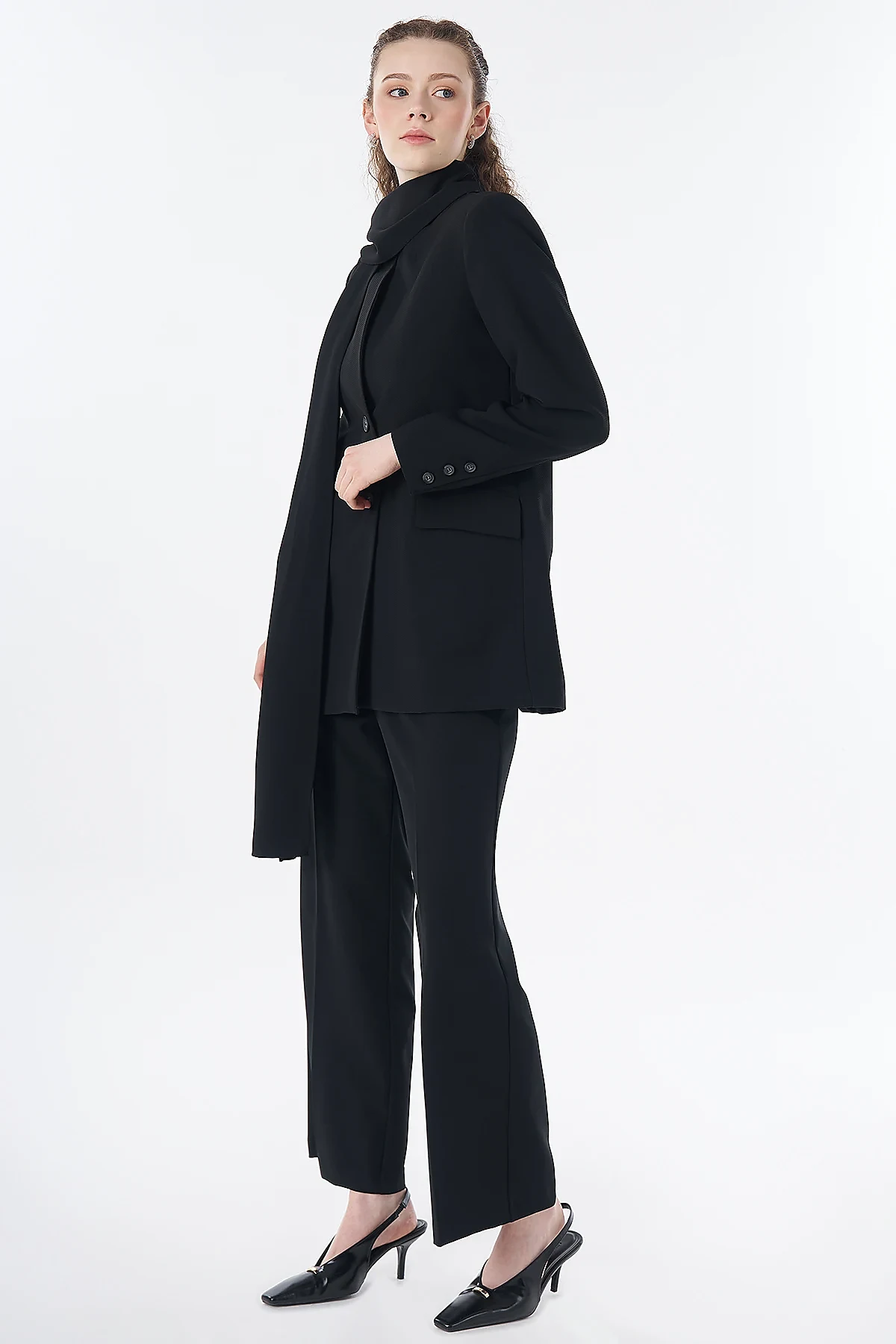 Şal Yaka Blazer Ceket Siyah