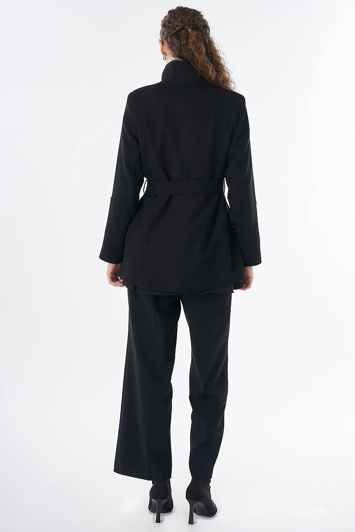 Asymmetrical Buttoned Jacket Black