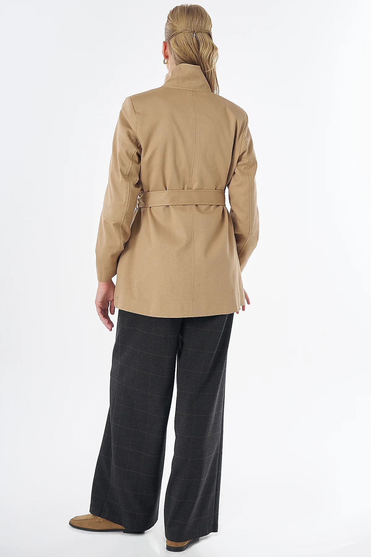 Asymmetrical Buttoned Jacket Beige