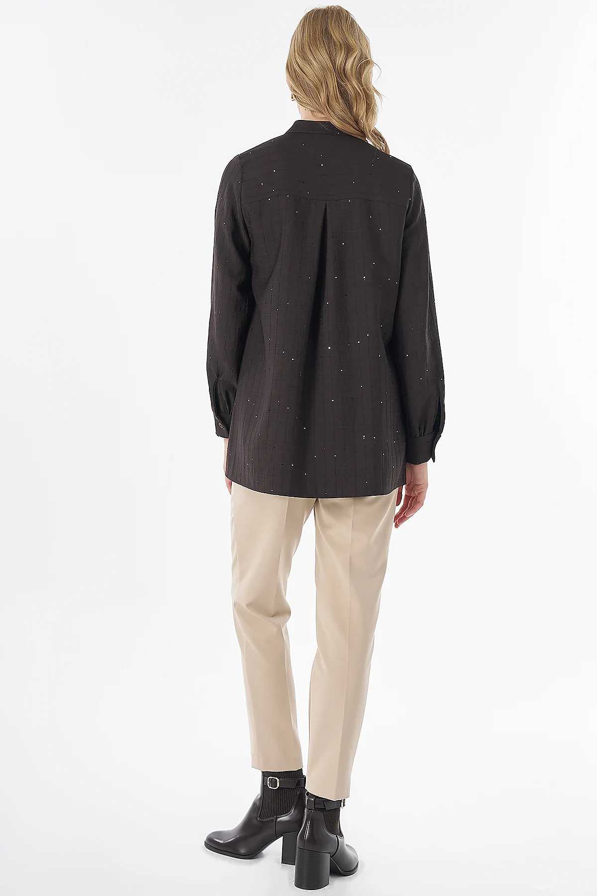 Mandarin Collar Tunic Brown