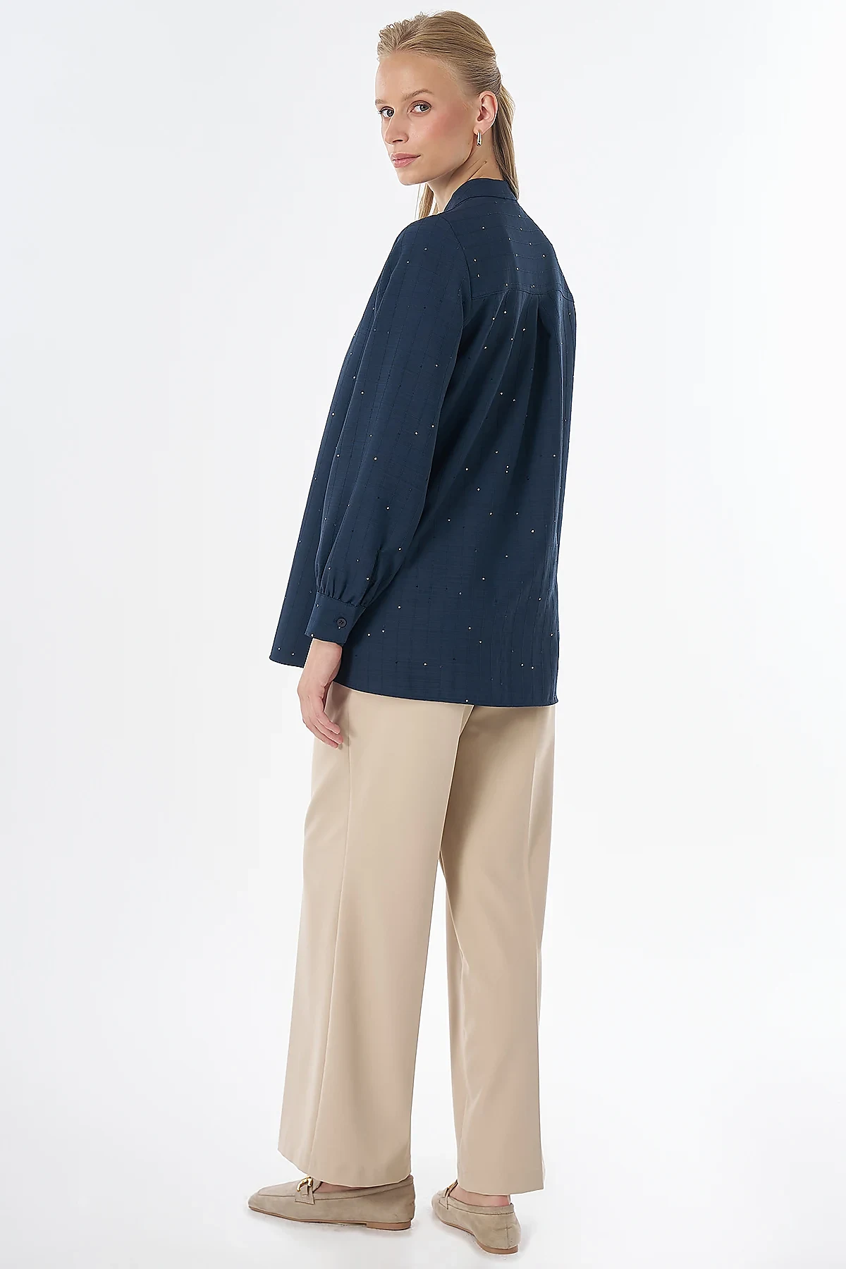 Mandarin Collar Tunic Navy