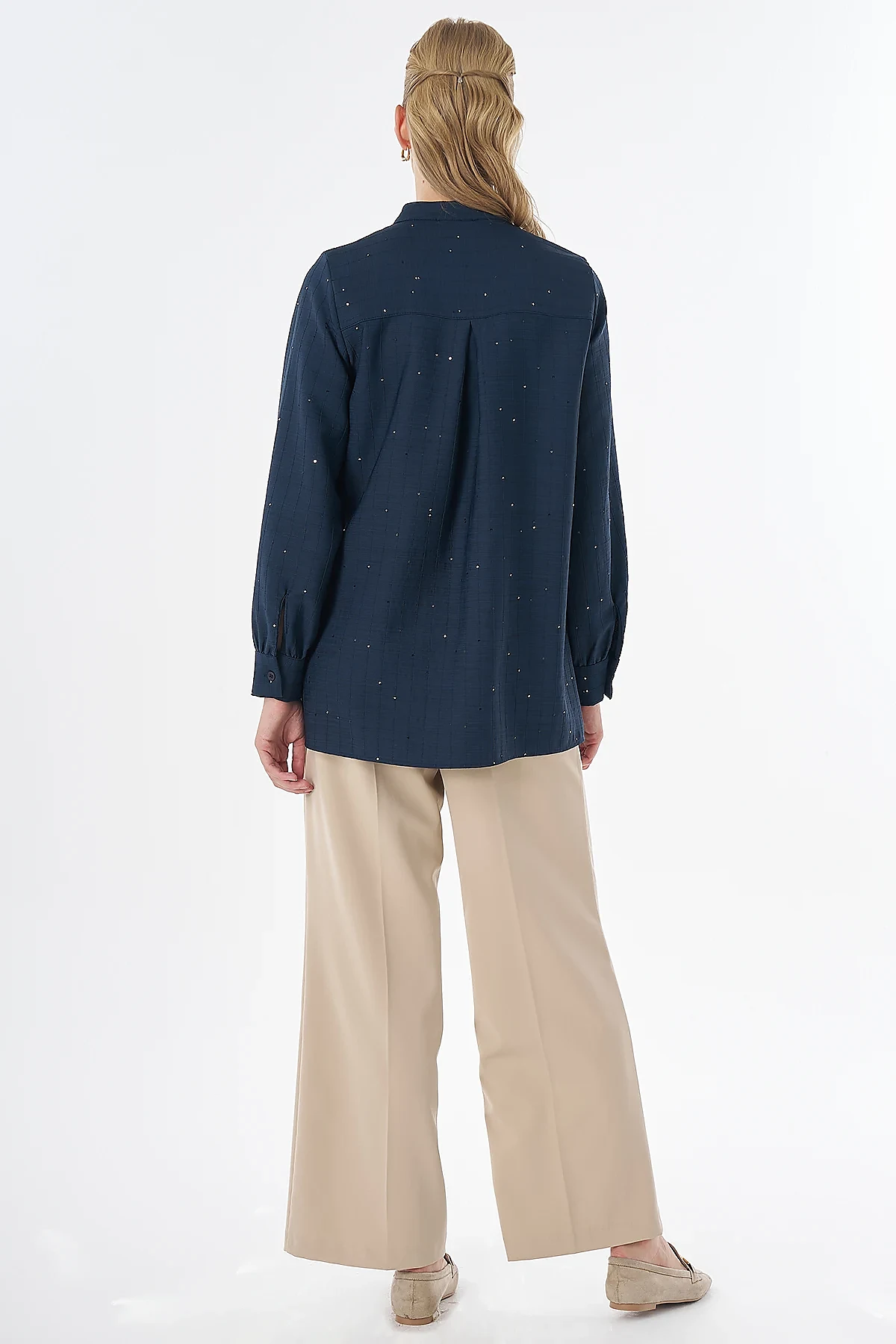 Mandarin Collar Tunic Navy