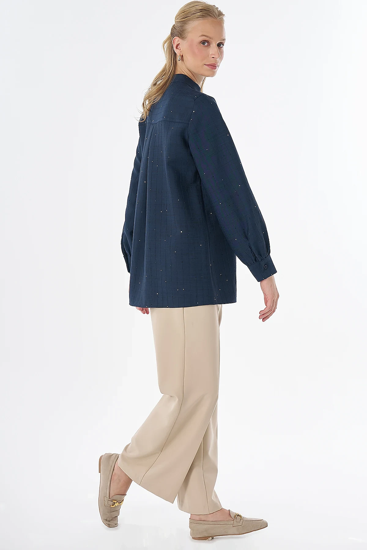 Mandarin Collar Tunic Navy