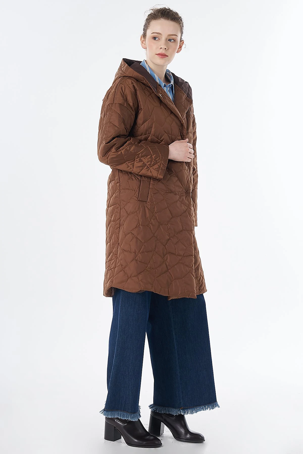 Kapüşonlu Anorak Mont Kahve