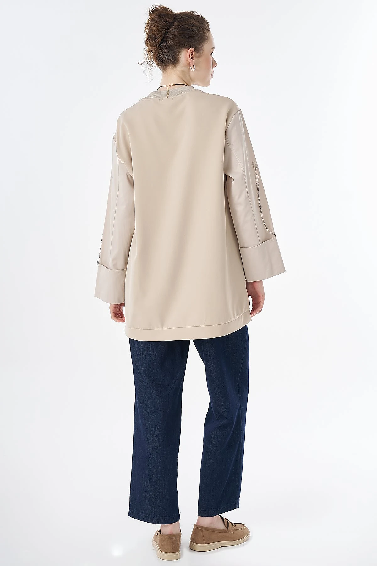 Chain Detail Sweatshirt Stone