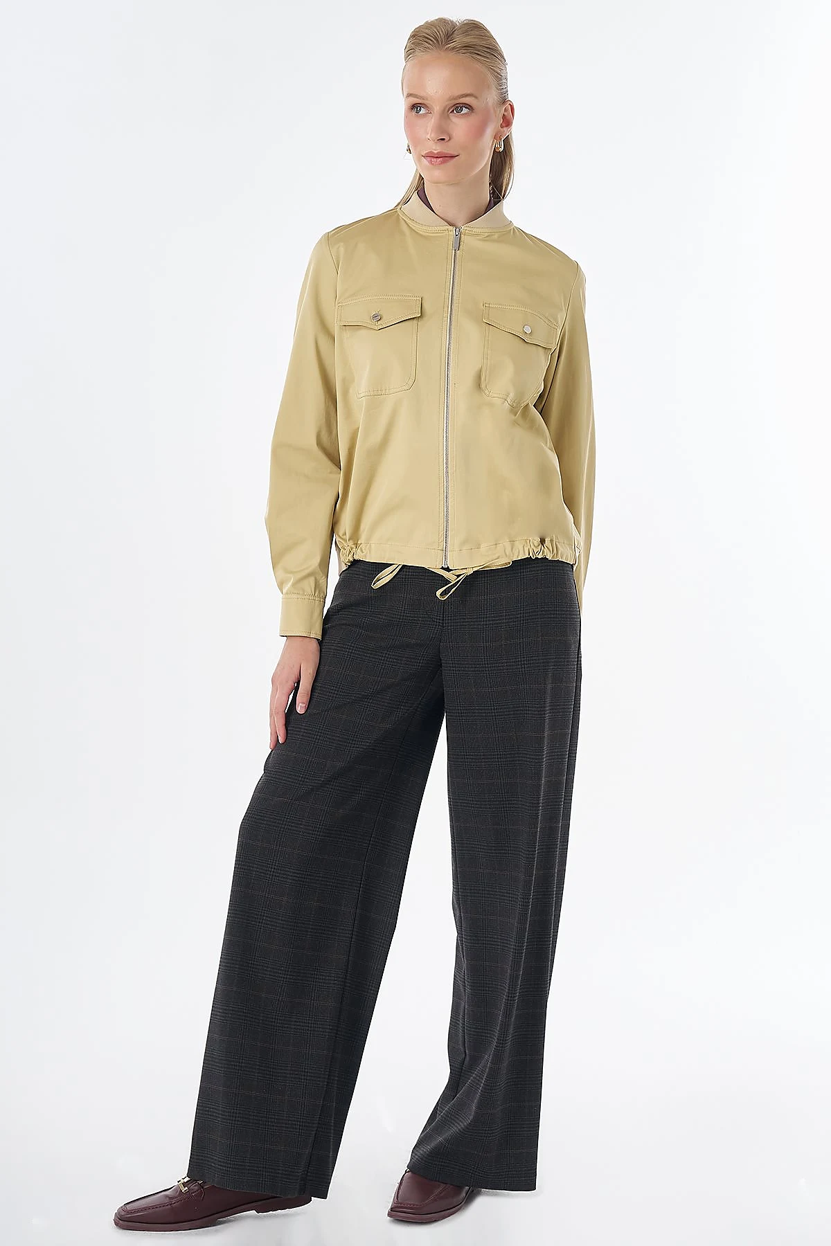Pocket Detail Cotton Blouse Yellow