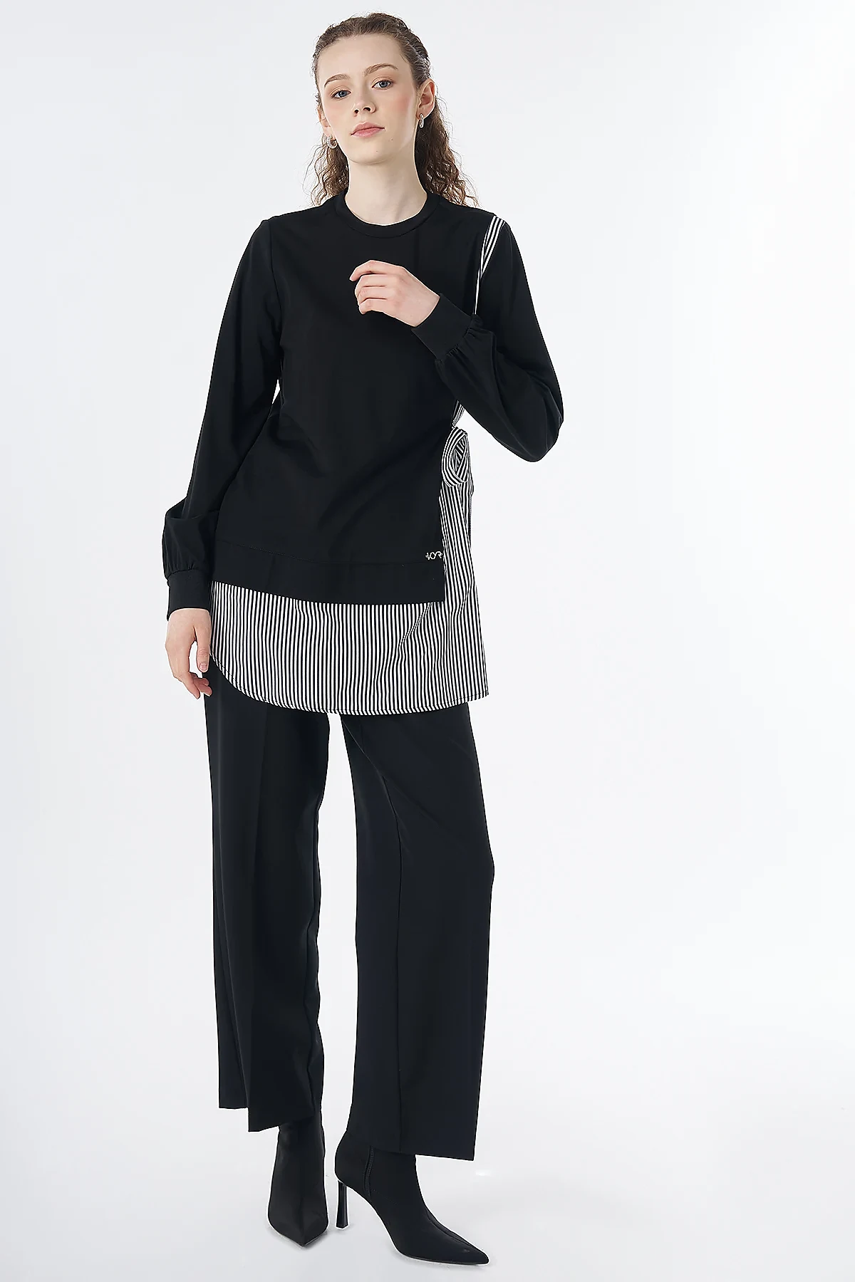 Drawstring Detail Sweatshirt Black