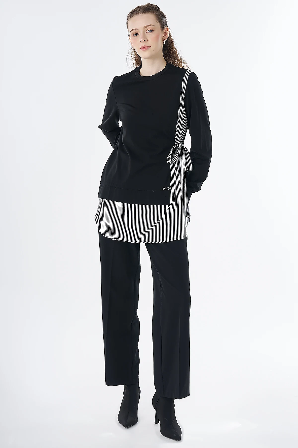 Drawstring Detail Sweatshirt Black
