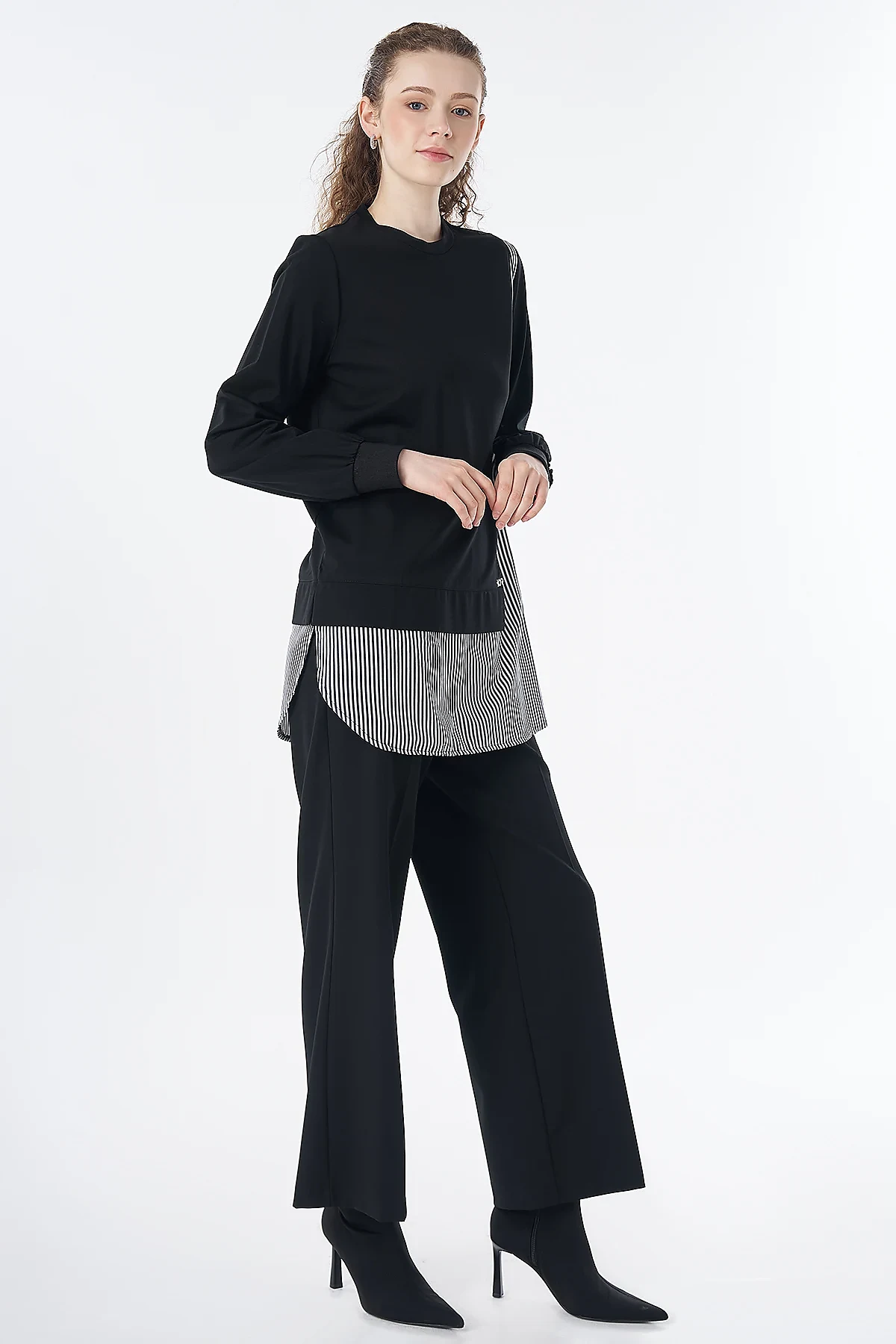 Drawstring Detail Sweatshirt Black