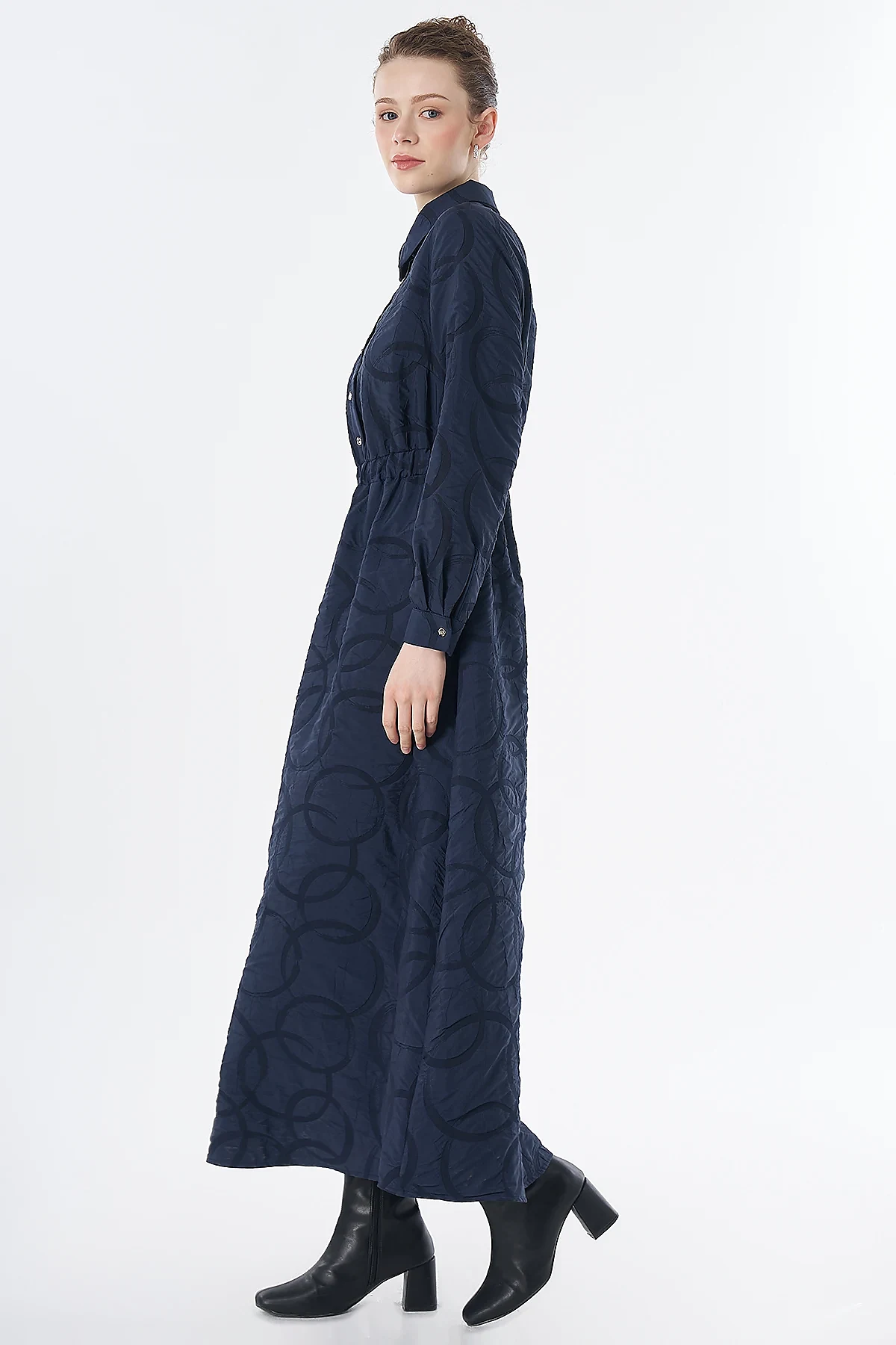 Patterned Maxi Dress Navy
