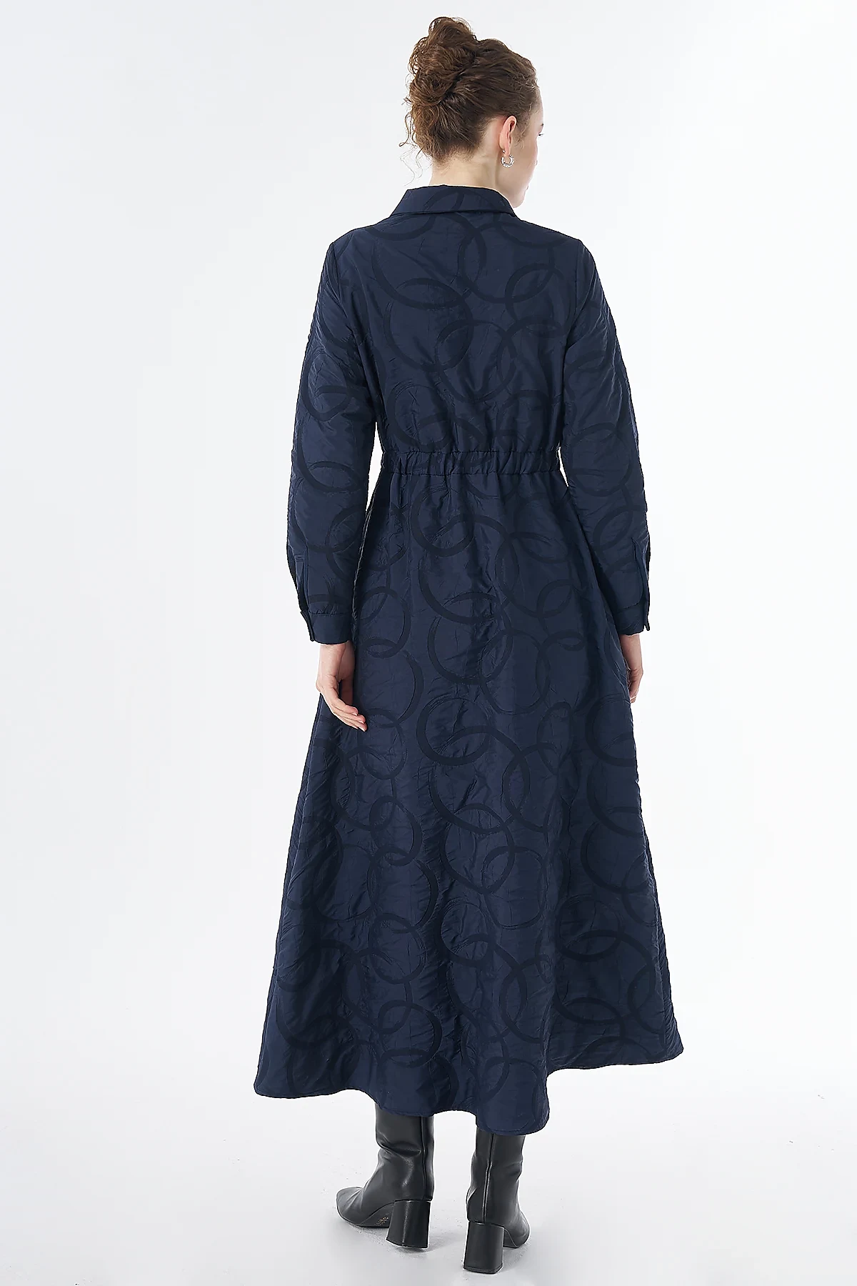 Patterned Maxi Dress Navy