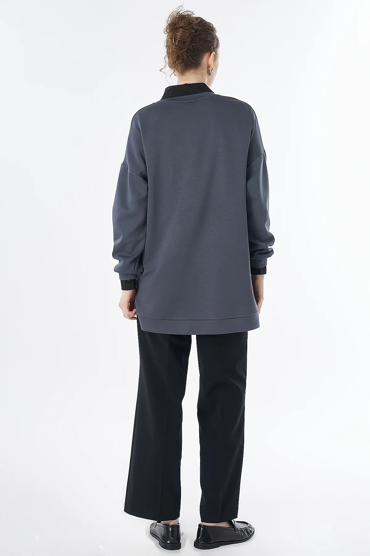 Patterned Rayon Sweatshirt Charcoal