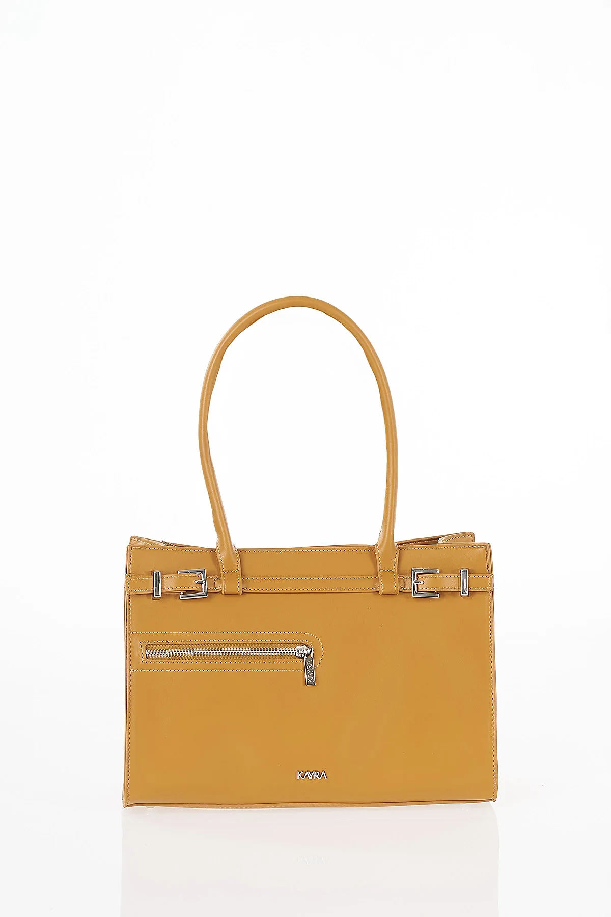 Zipper Detail Shoulder Bag Tan