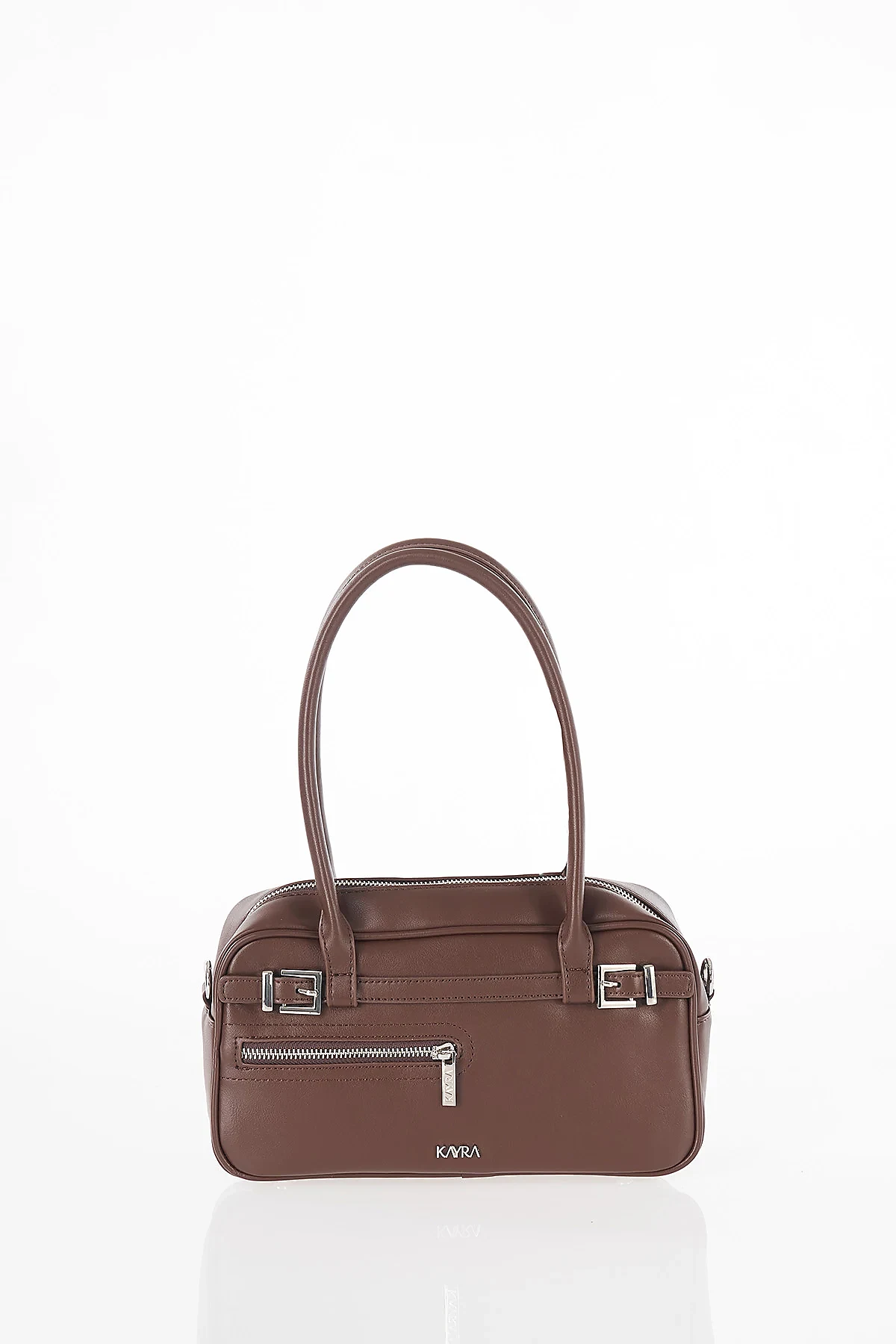 Belt Detail Shoulder Bag Dark Brown