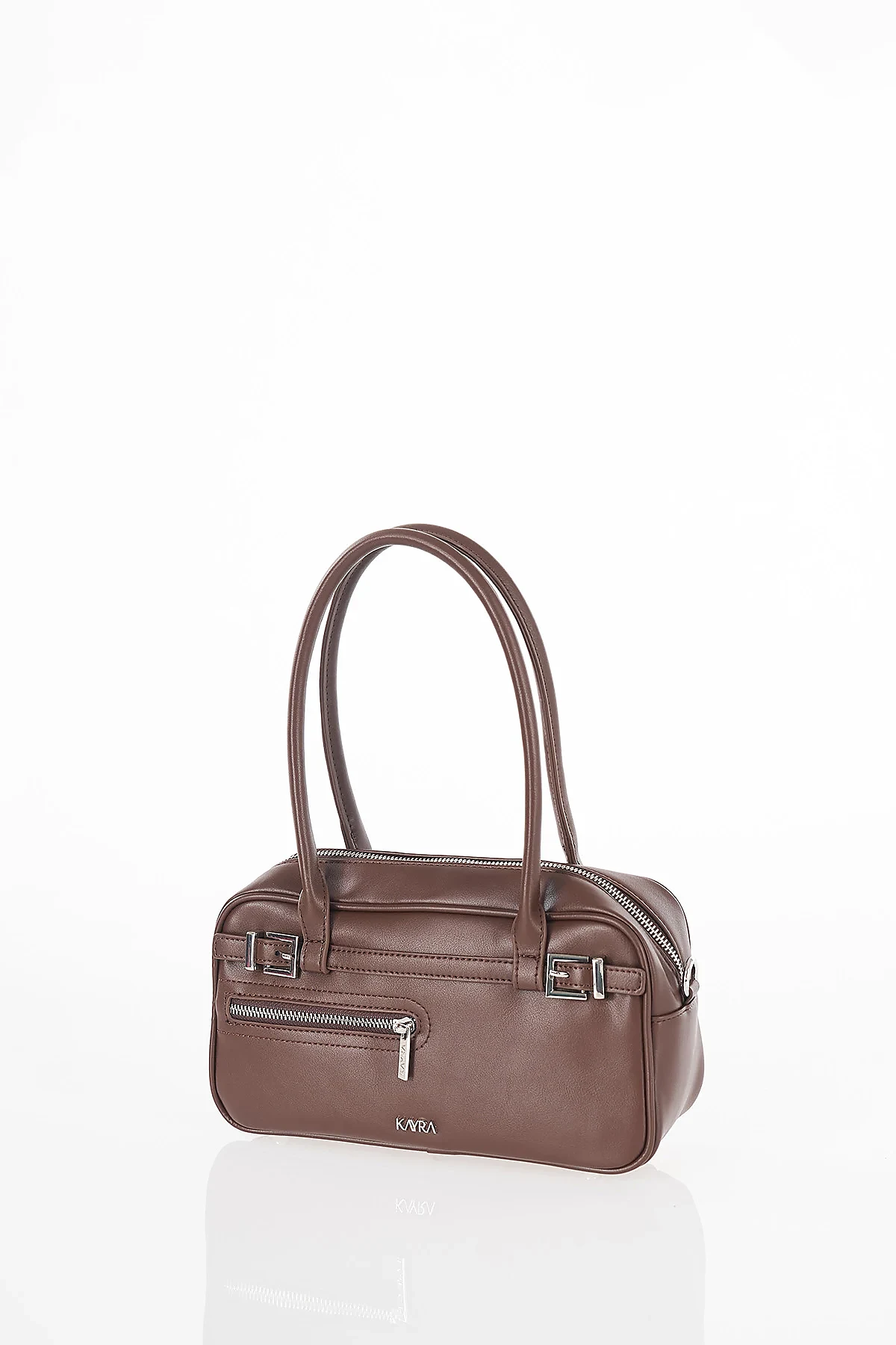 Belt Detail Shoulder Bag Dark Brown