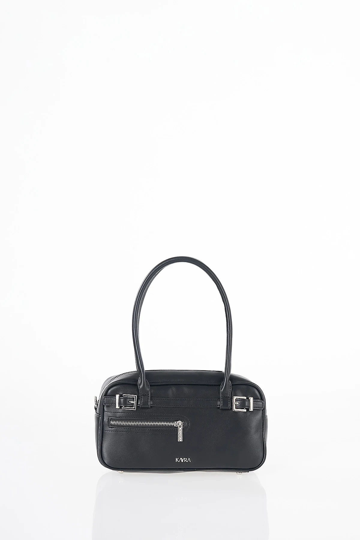 Belt Detail Shoulder Bag Black