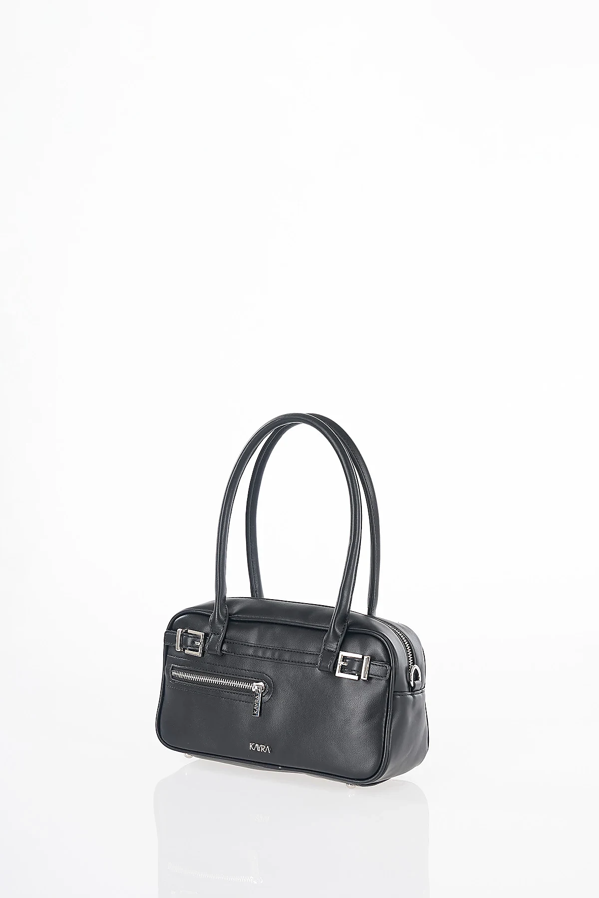 Belt Detail Shoulder Bag Black