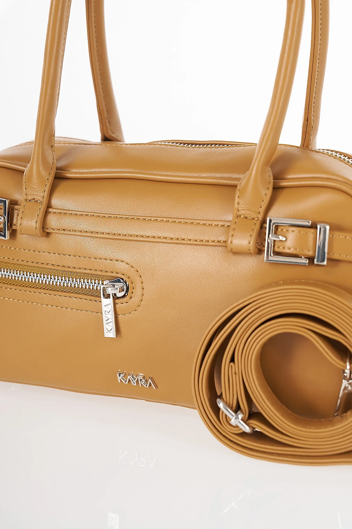 Belt Detail Shoulder Bag Tan