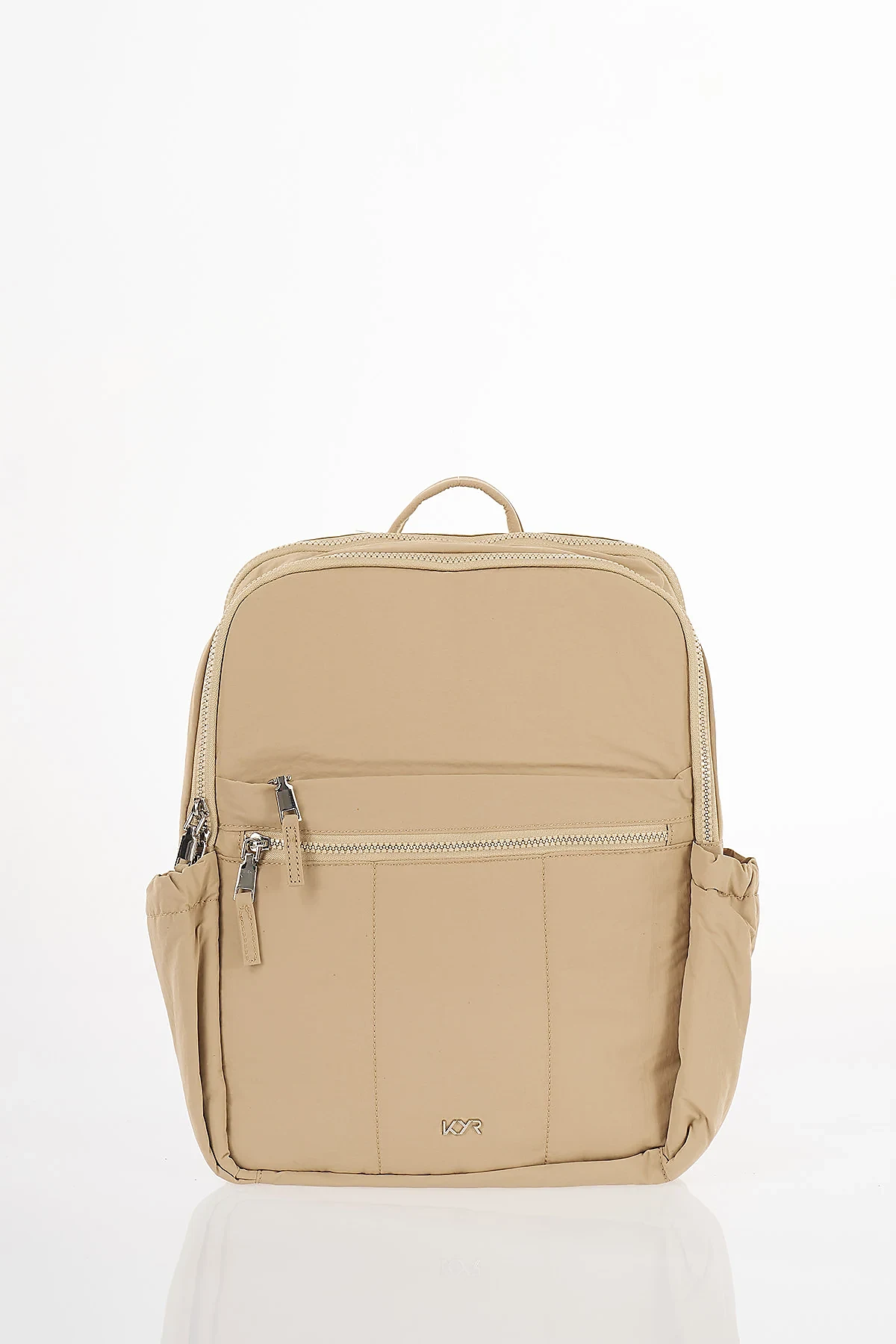 Zipper Detail Backpack Beige