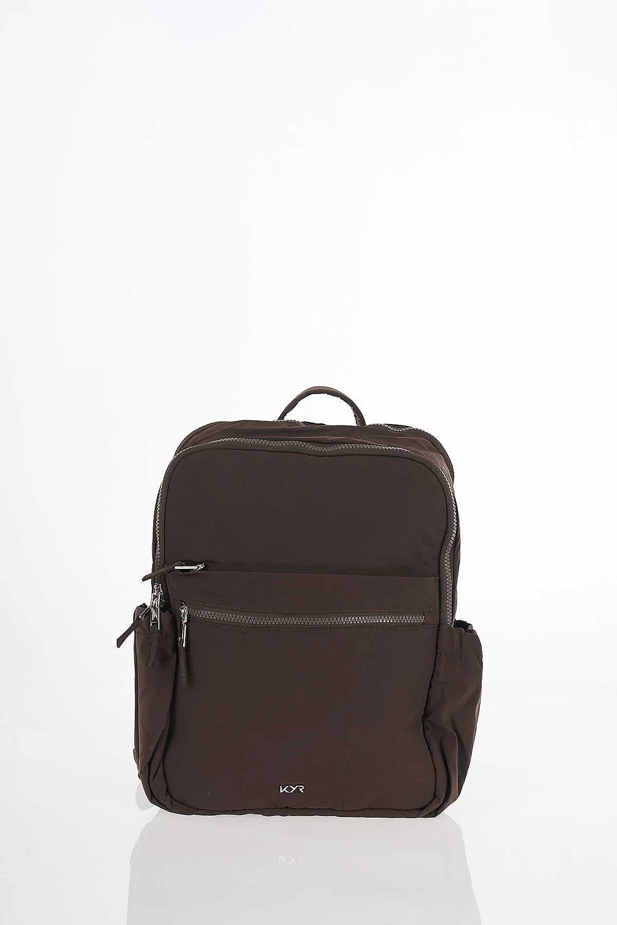 Zipper Detail Backpack Brown