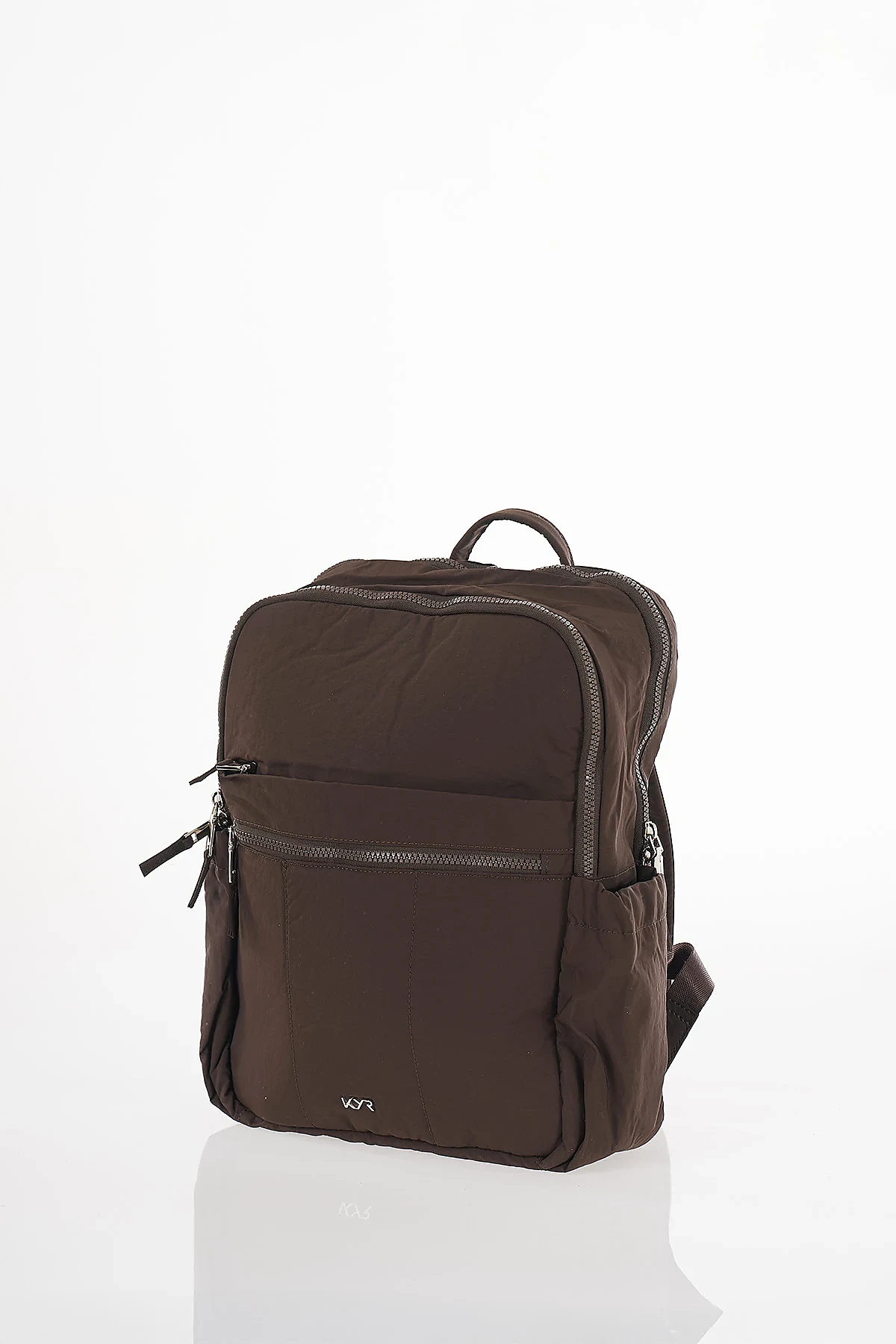 Zipper Detail Backpack Brown