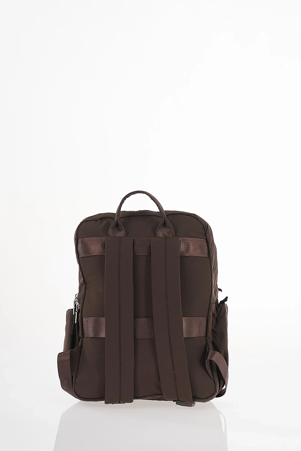 Zipper Detail Backpack Brown