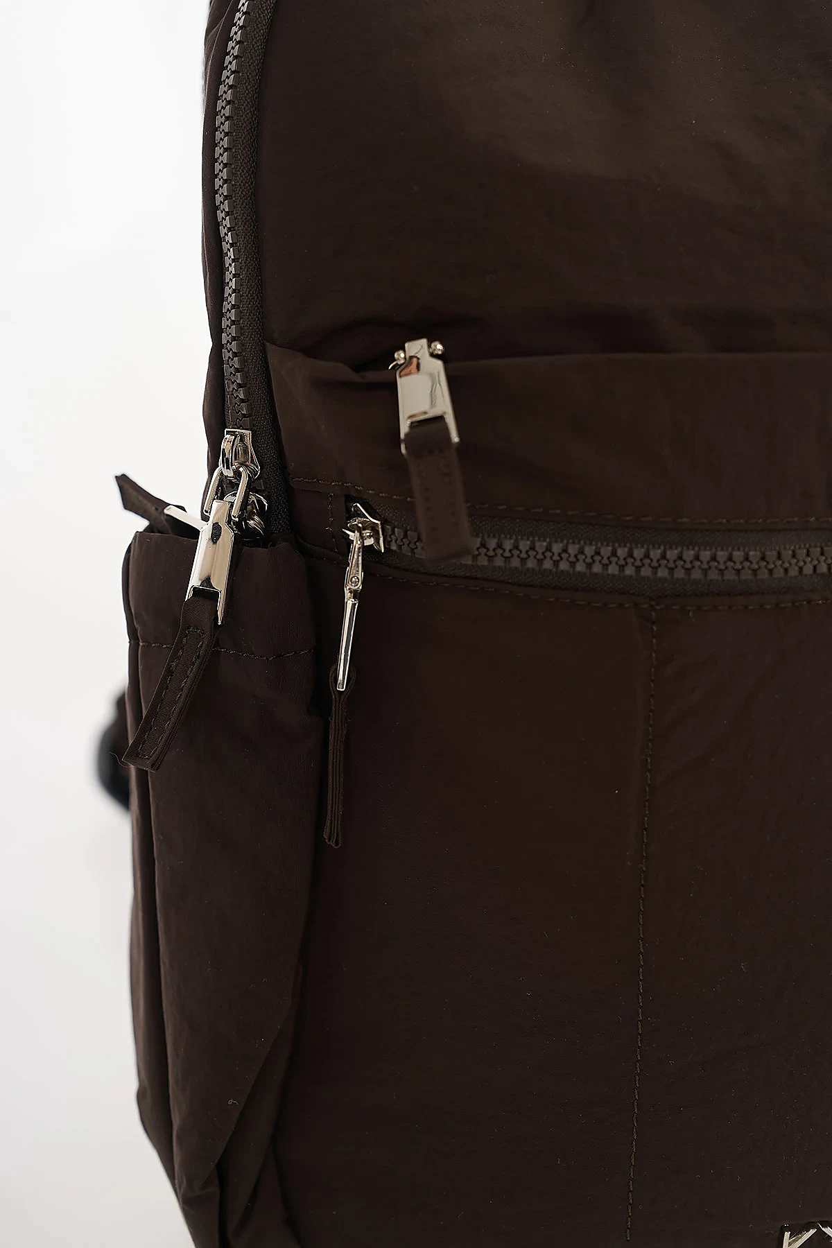 Zipper Detail Backpack Brown